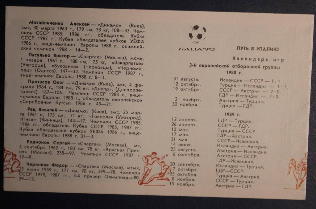 Сборная СССР к XIV чемпионату мира по футболу 1