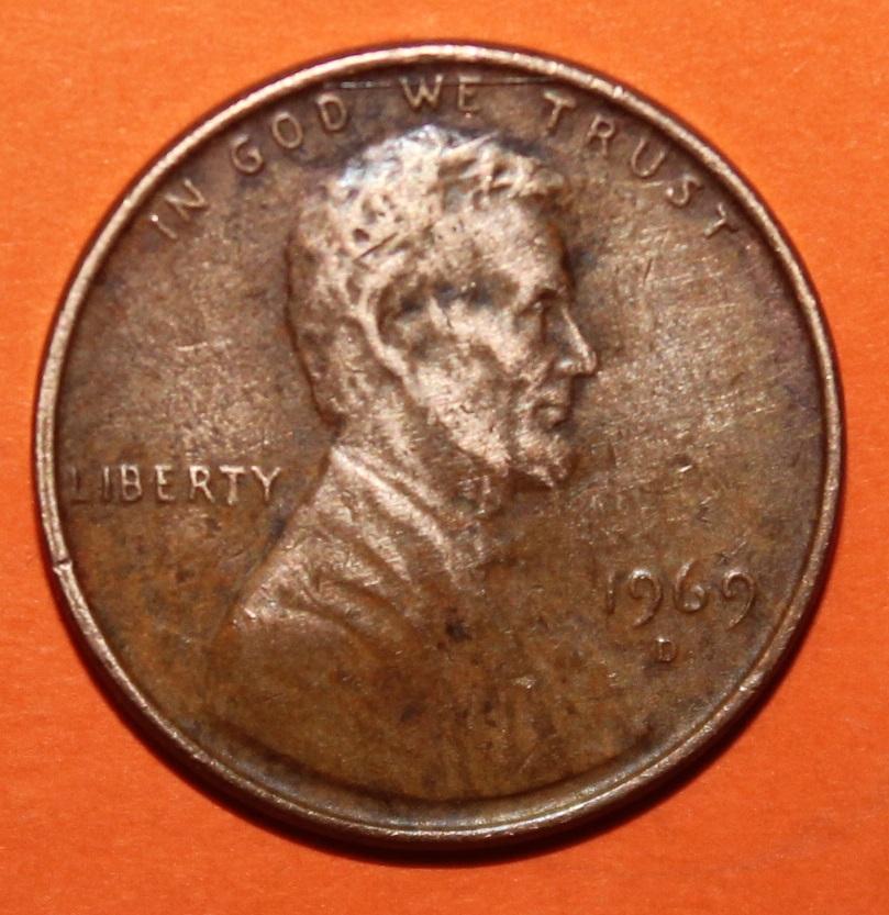 1 цент США 1969D 1