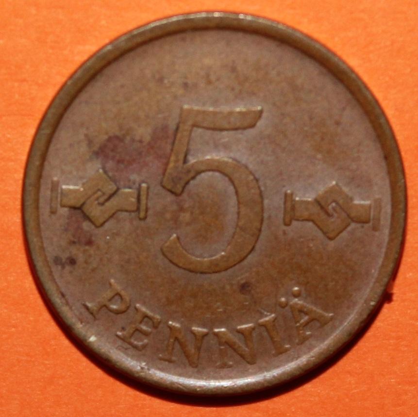 5 пенни Финляндия 1963