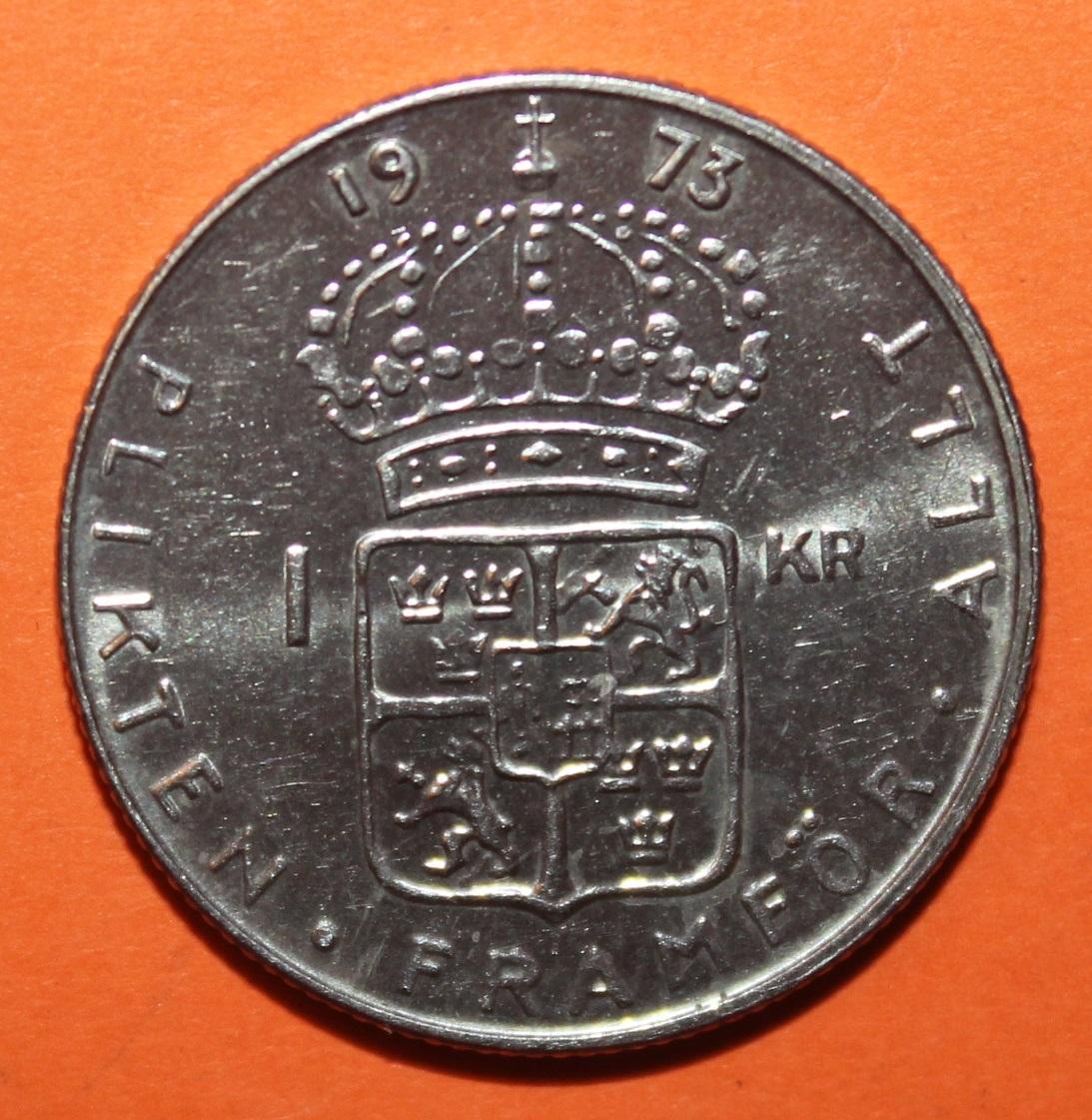 1 крона Швеция 1973