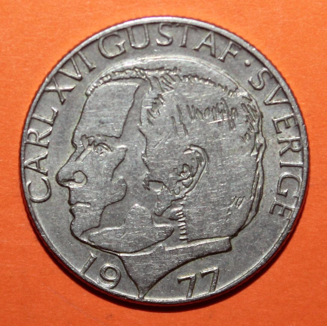 1 крона Швеция 1977 1