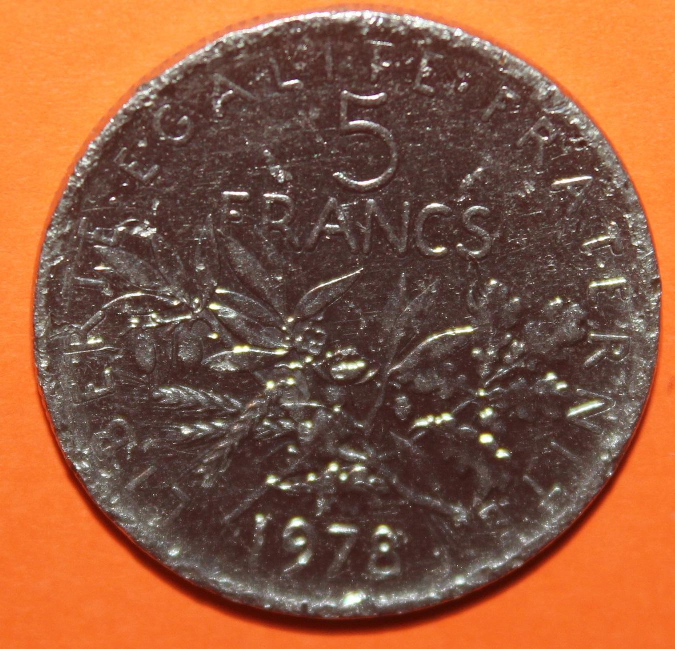 5 франков Франция 1978