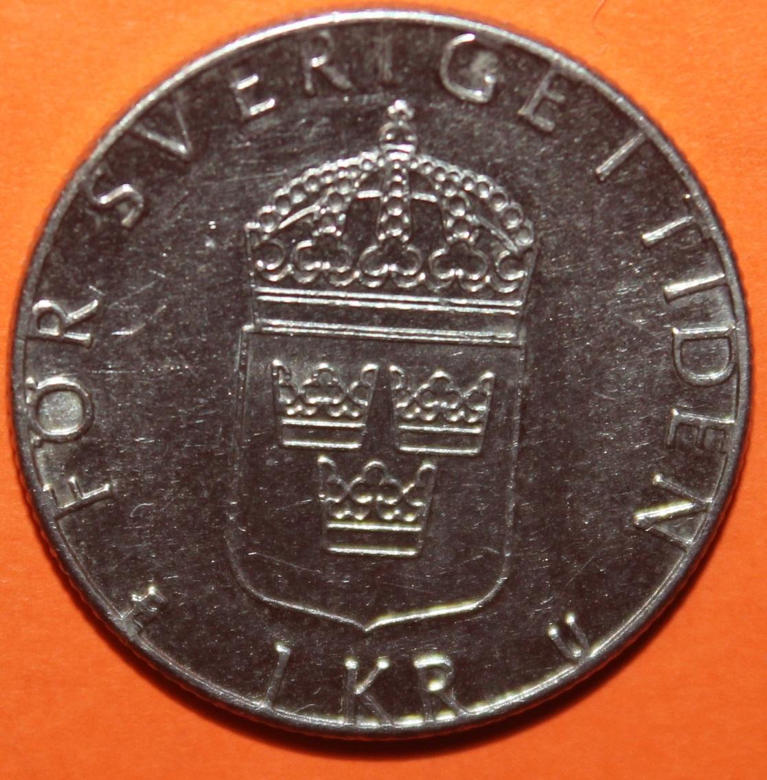 1 крона Швеция 1980