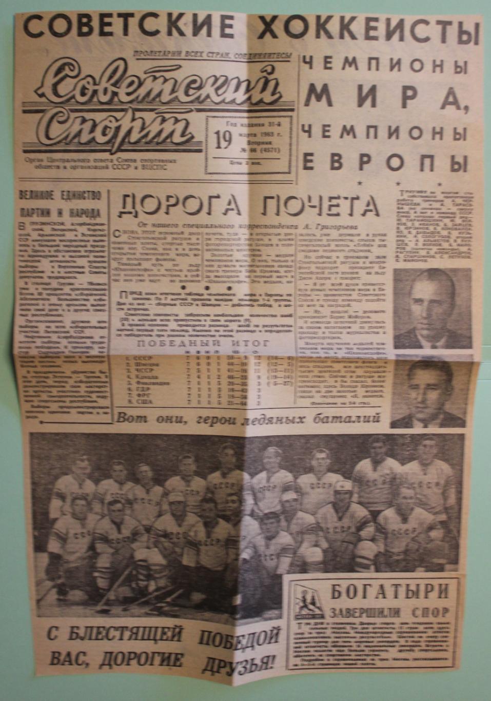 Победа в Стокгольме №66-19.03.1963 Советский спорт