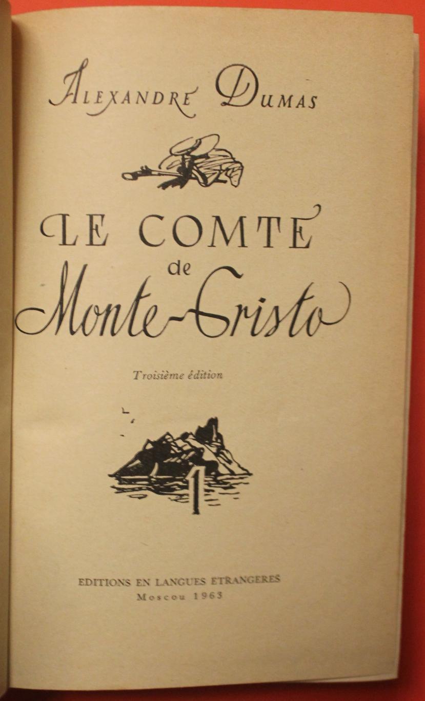 Александр Дюма Граф Монте-Кристо в двух томах на французском языке изд. 1963 1