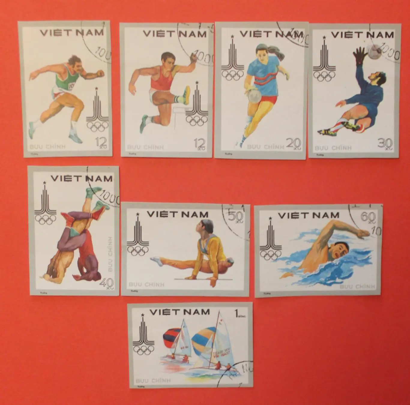 Олимпийские игры в Москве 1980 (без зубцов). Почта Вьетнама 1980