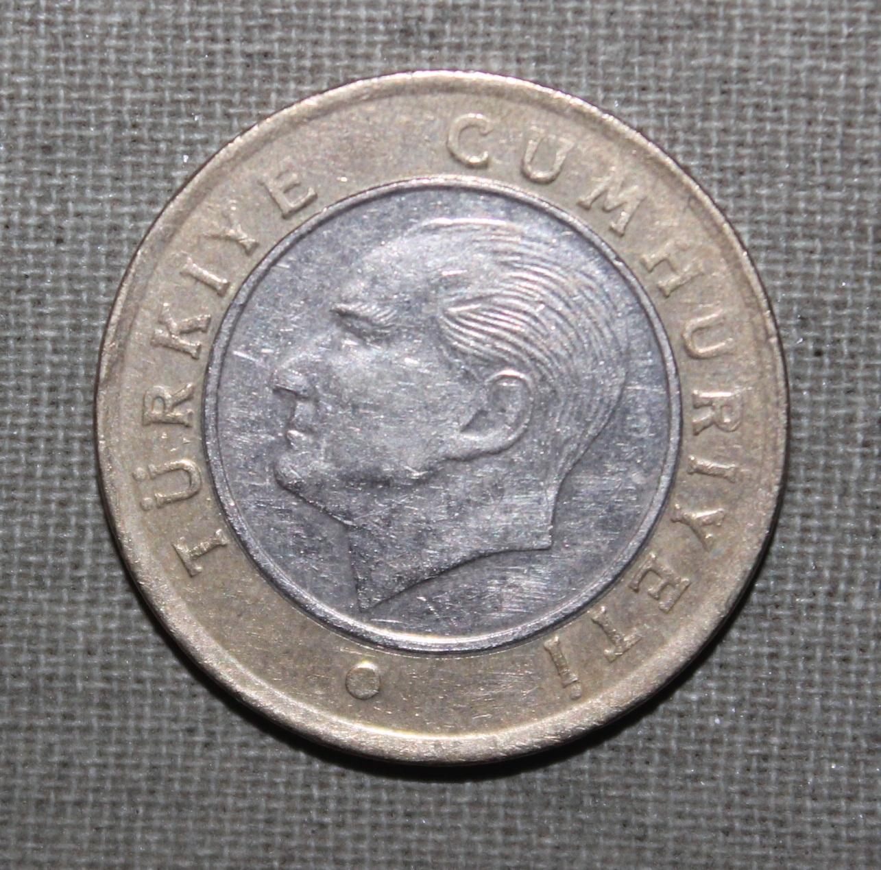 1 лира Турция 2016, биметалл 1