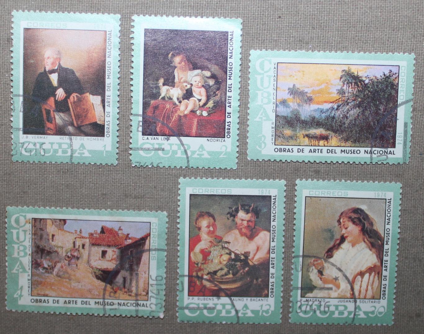 Набор марок Живопись из Национального музея. Почта Кубы 1974