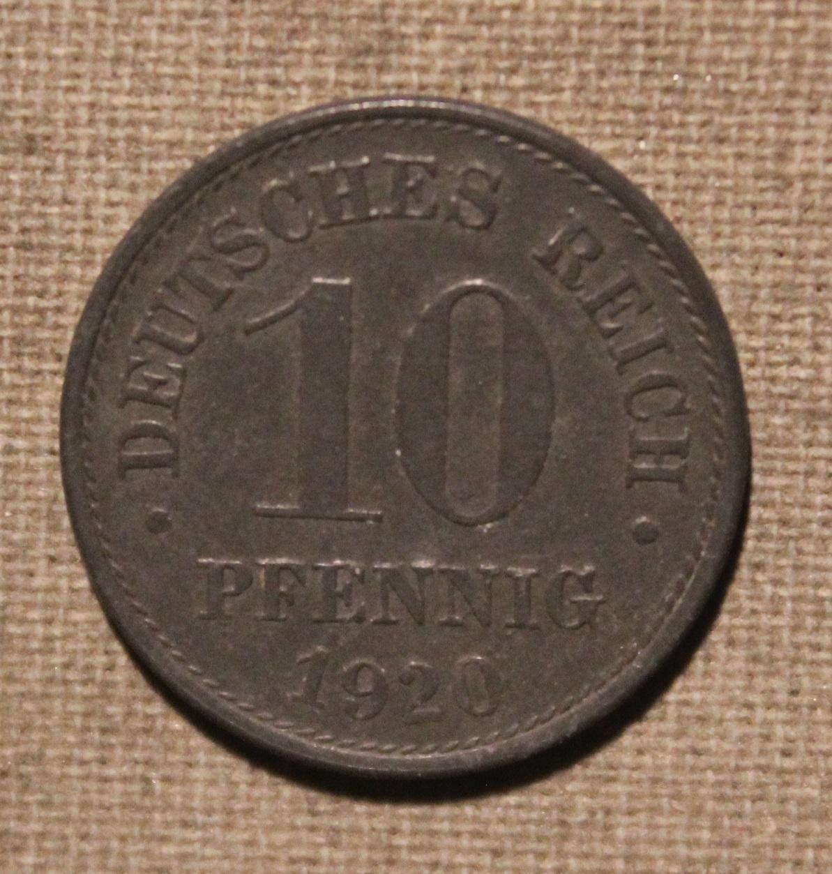 10 пфеннигов Германия 1920