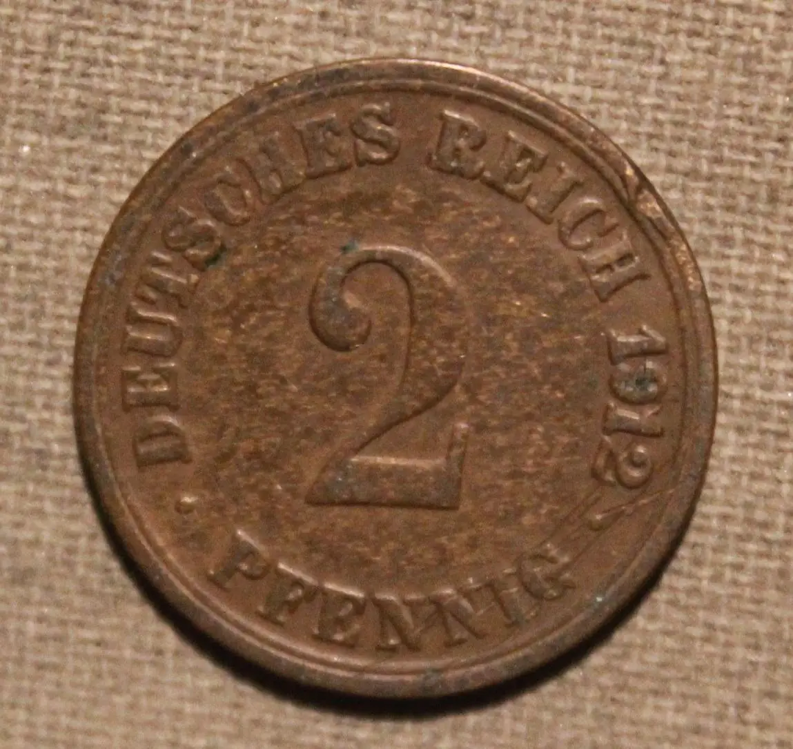 2 пфеннига Германия 1912 а