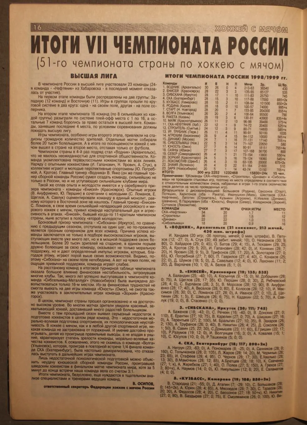 Еженедельник Хоккей №№ 14-15 1999 4