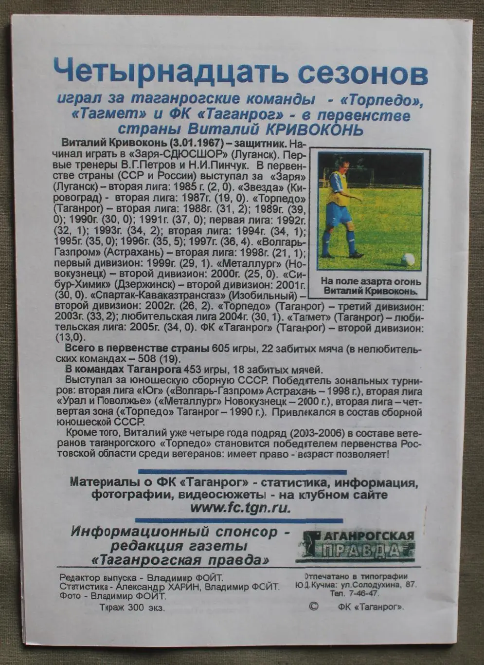 Футбол 2006 ФК Таганрог итоги 1