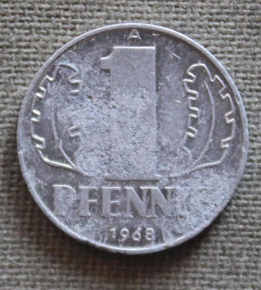 1 пфенниг ГДР 1968а