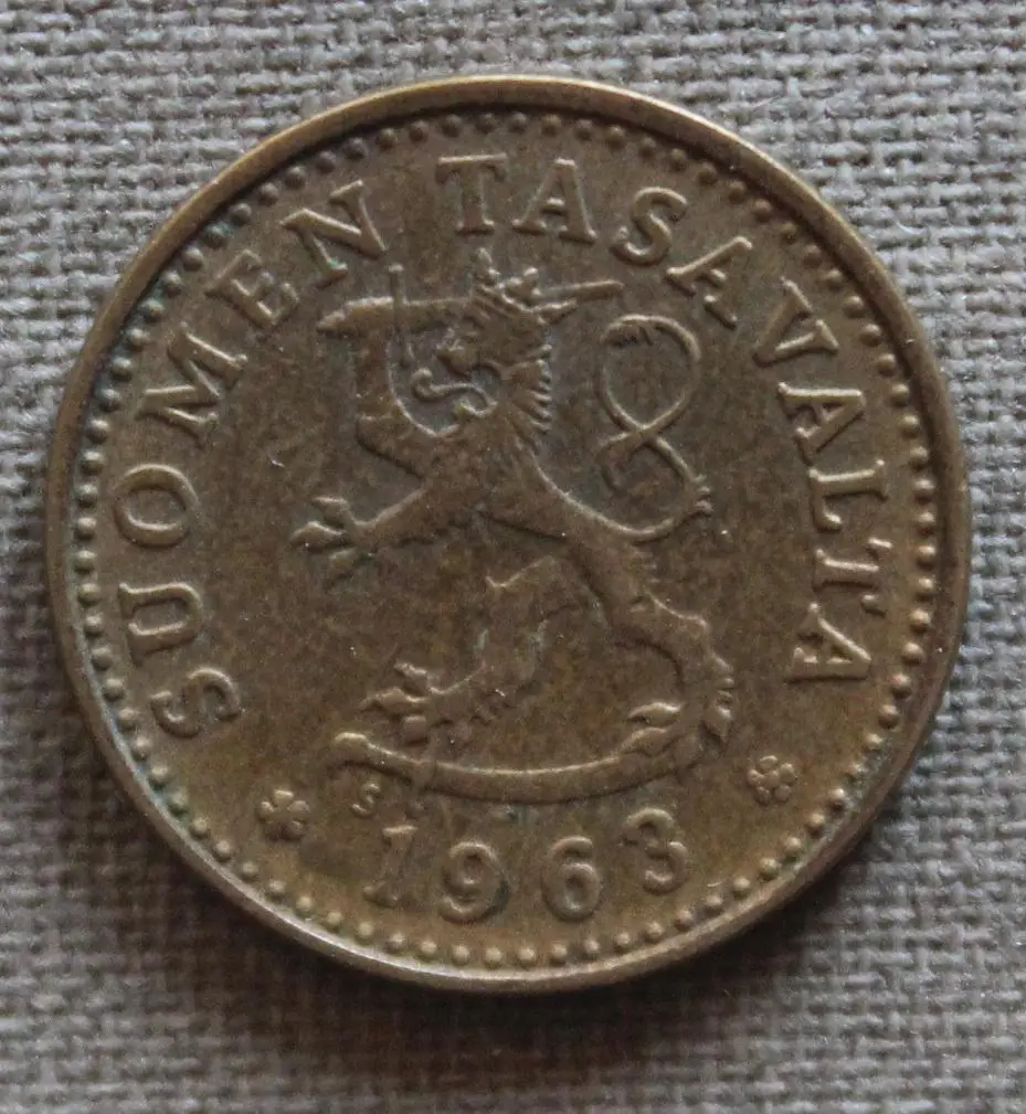 10 пенни Финляндия 1963 лот 2 1