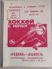 Водник Архангельск - Вымпел Калининград. 22.01.1984 Хоккей с мячом