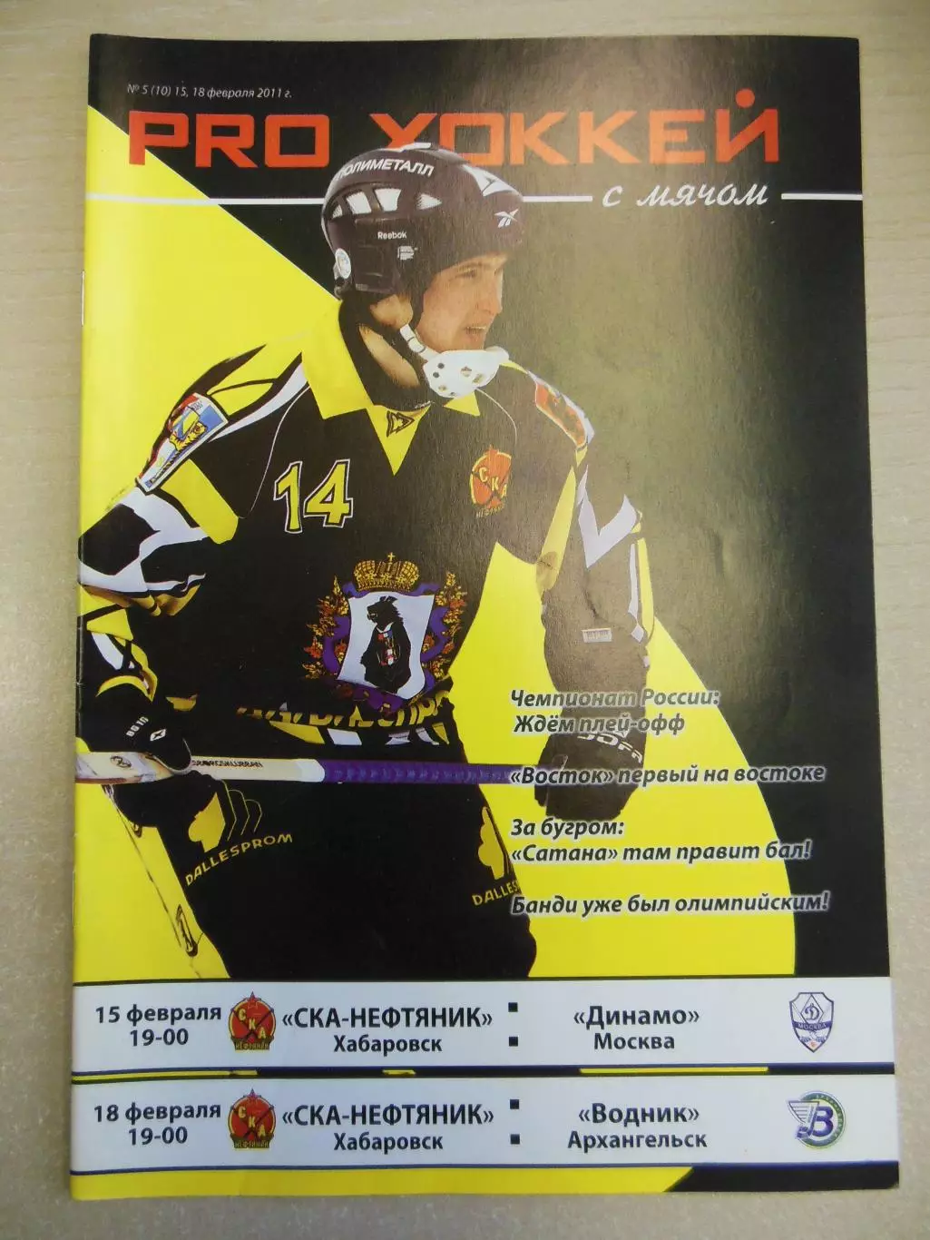 СКА-Нефтяник Хб - Динамо Москва, Водник Архангельск 15,18.02.2011 Хоккей с мячом