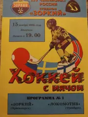 Зоркий Красногорск - Локомотив Оренбург 15.11.2005 Хоккей с мячом