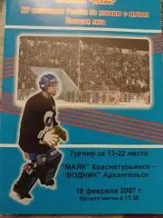 Маяк Краснотурьинск - Водник Архангельск. 18.02.2007 Хоккей с мячом