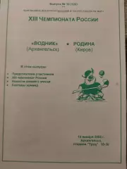 Водник Архангельск - Родина Киров 19.01.2005 Хоккей с мячом
