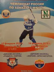 Динамо Казань - Родина Киров, Зоркий Красногорск. 12,14.02.2010 Хоккей с мячом
