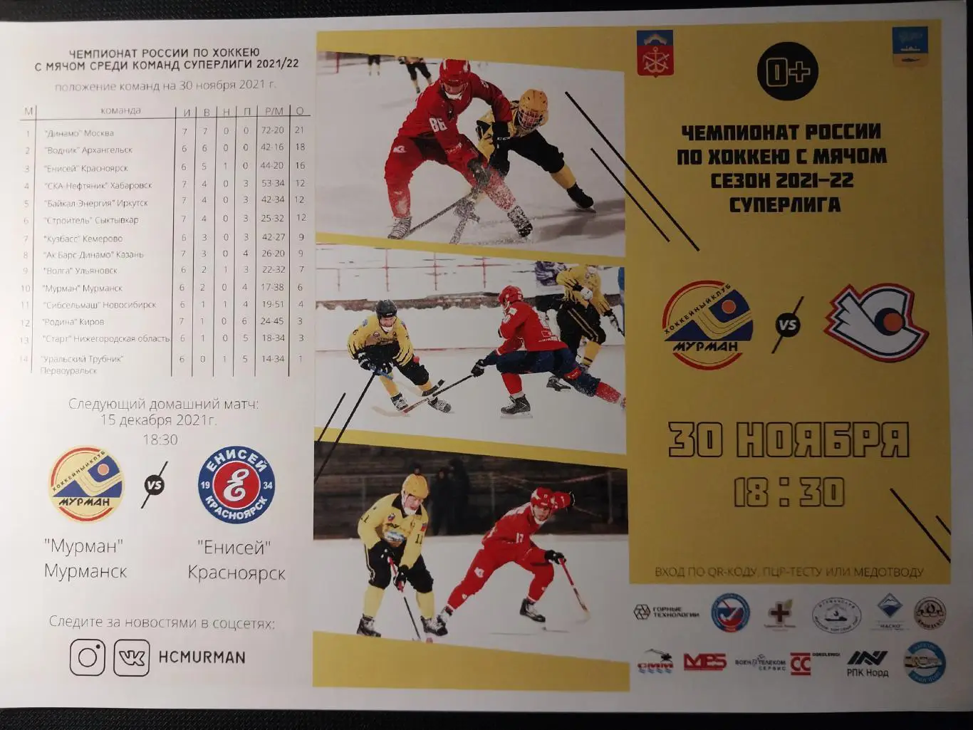 Мурман (Мурманск) - Старт (Нижний Новгород) 30.11.2021