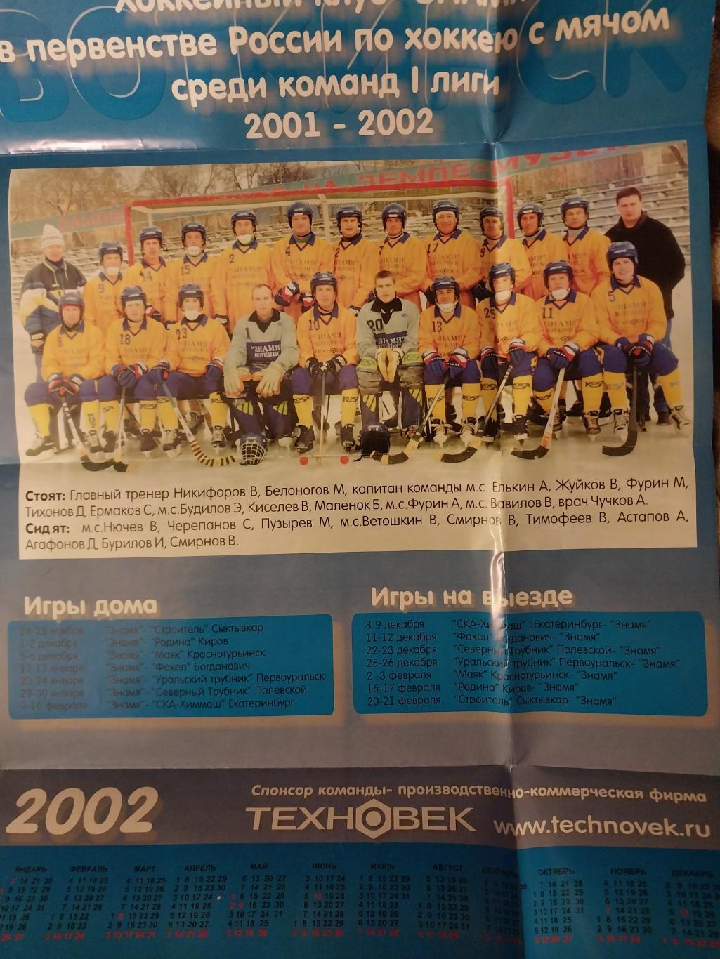 ХК Знамя (Воткинск), хоккей с мячом, 2001-2002