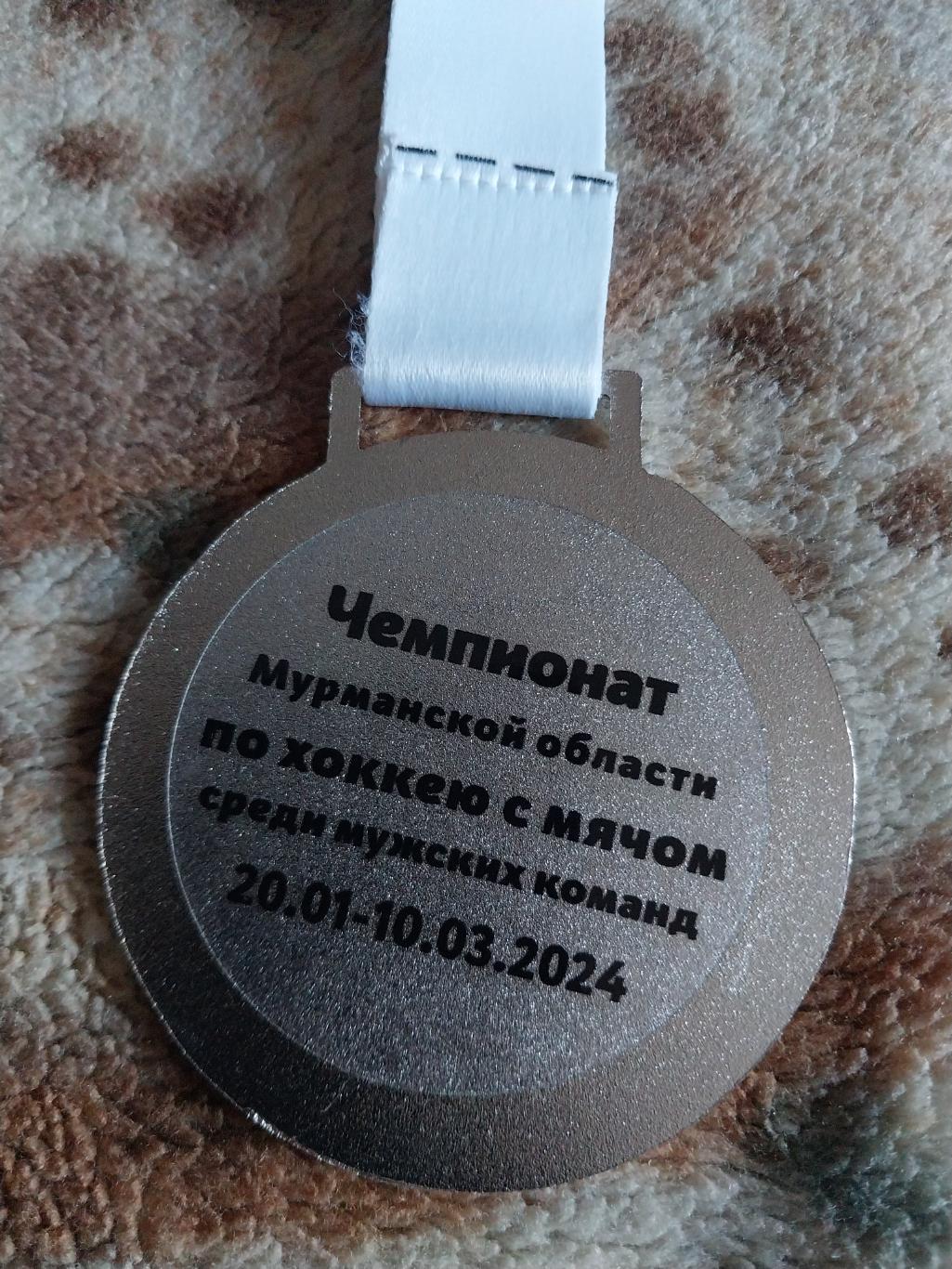 Чемпионат Мурманской области по хоккею с мячом 2024,медаль за 2 место 2