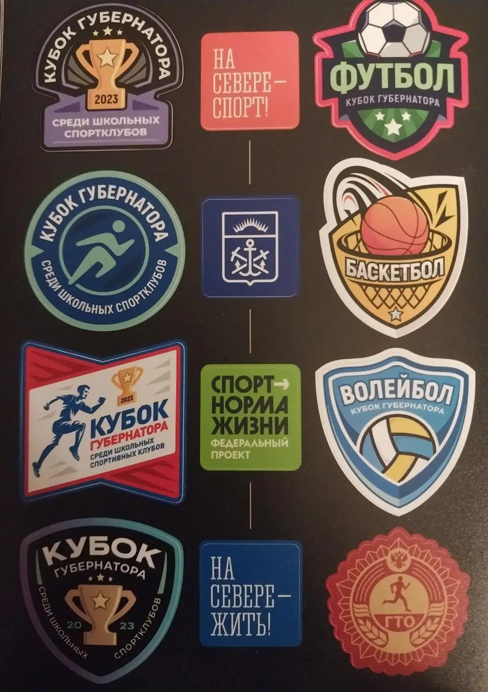 Наклейки-стикеры Кубок губернатора Мурманской области среди школьных спортклубов