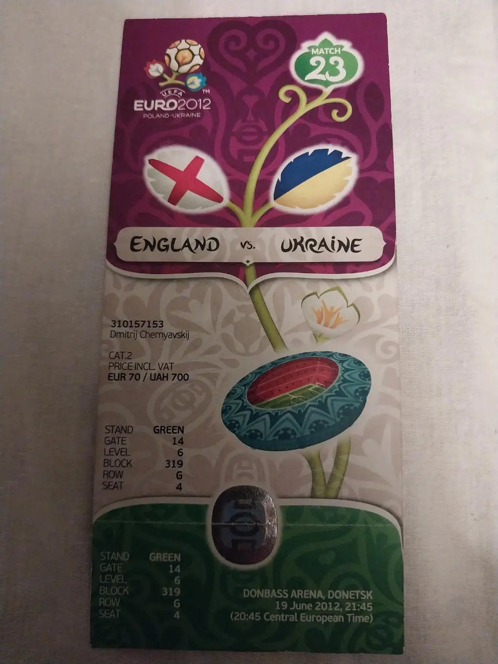 Англия - Украина Чемпионат Европы 2012