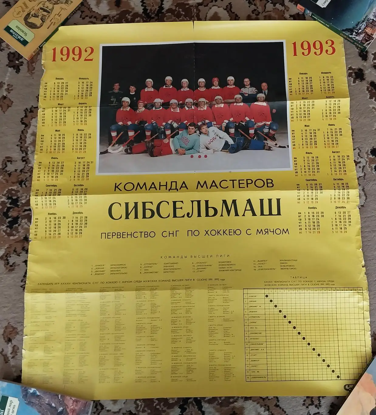 ХК Сибсельмаш, Новосибирск. Сезон 1992-1993. Хоккей с мячом