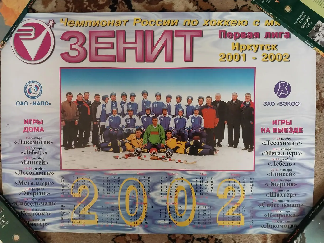 ХК Зенит Иркутск, 2001-2002, хоккей с мячом