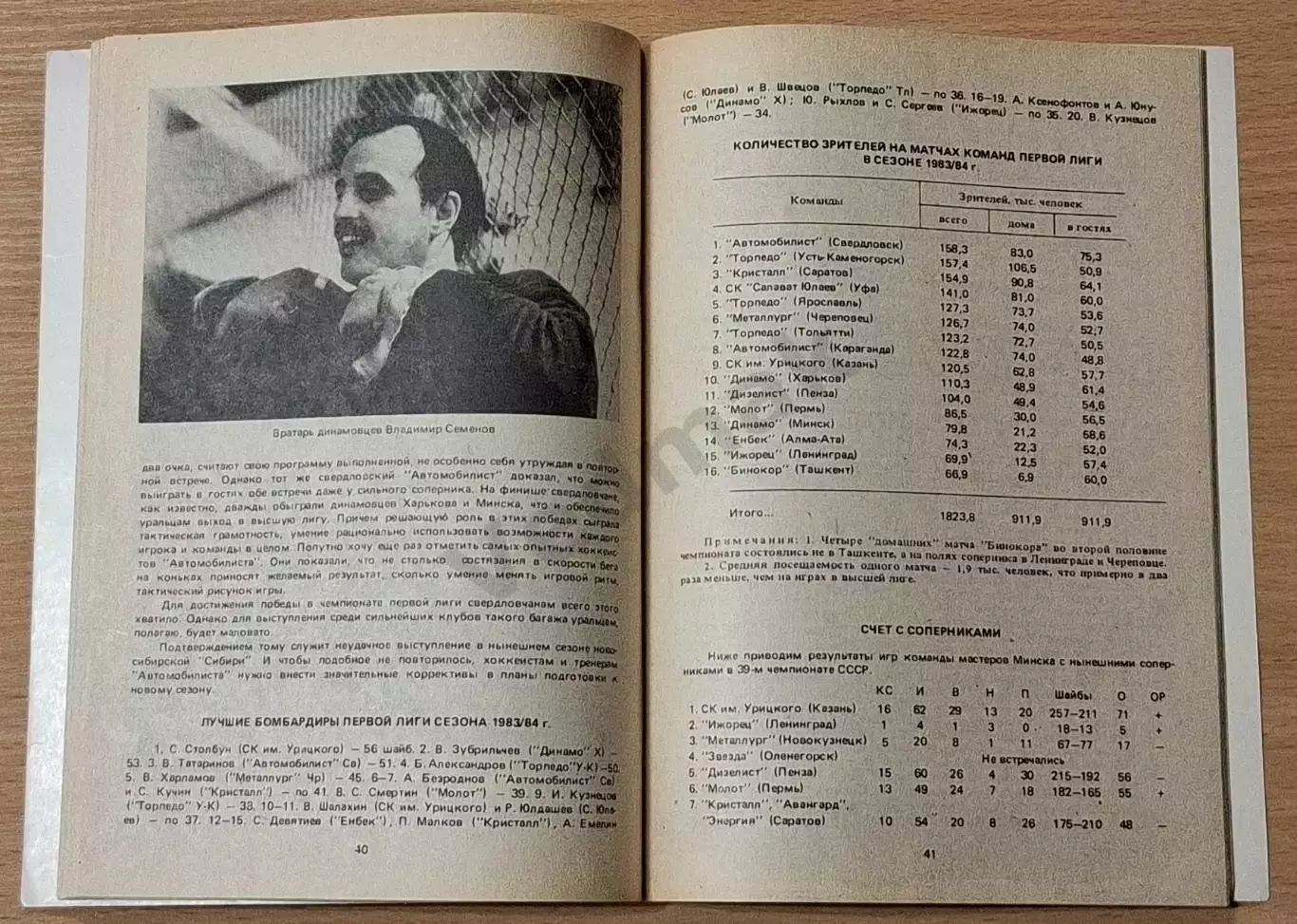 Справочник ХОККЕЙ 1984/85 Минск 1