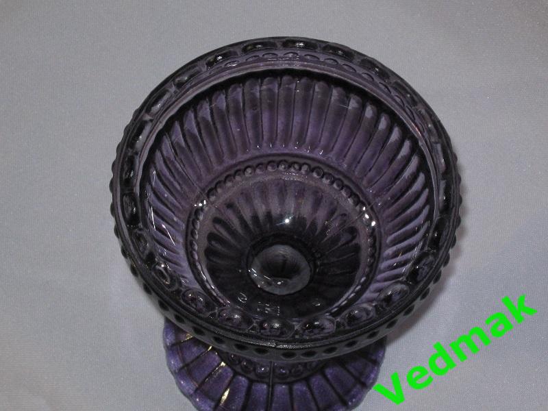 Креманка толстое фиолетовое стекло 1950 - 60 е гг.. 7