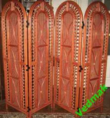 Ширма перегородка дерево ротанг