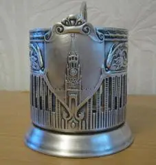 Подстаканник Спасская башня Кольчугинский з - д мельхиор