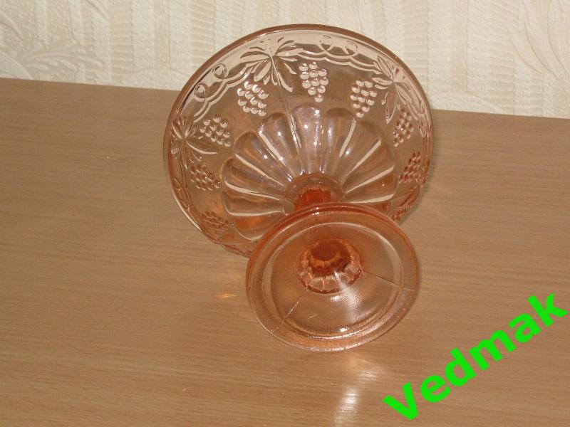 Креманка розовое стекло 1950 - 60 гг.. 3
