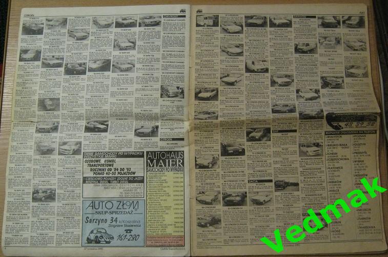 Журнал продажа реклама автомобилей Польша 1993 г. нечастый 2