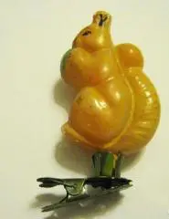 Винтажная ёлочная игрушка СССР, Белочка стекло