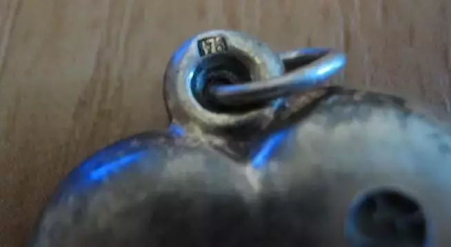Кулон подвеска серебро 875 сердечко СССР с камнем 2