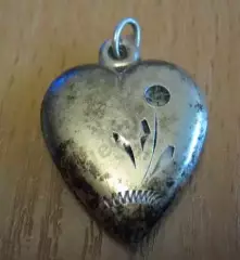 Кулон подвеска серебро 875 сердечко СССР с камнем