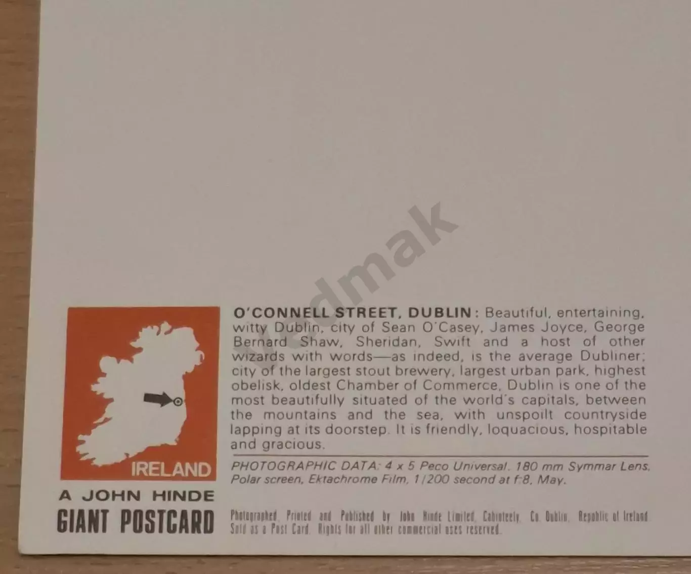 Дублин Ирландия Dublin Ireland postcard большой размер 2