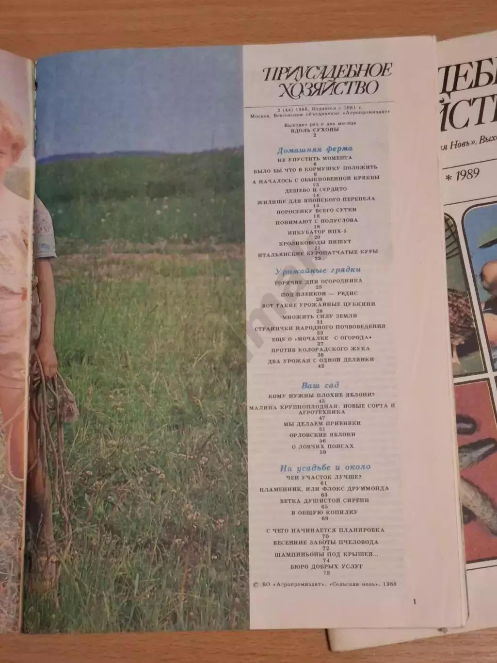 Журнал Приусадебное хозяйство 2 шт 2