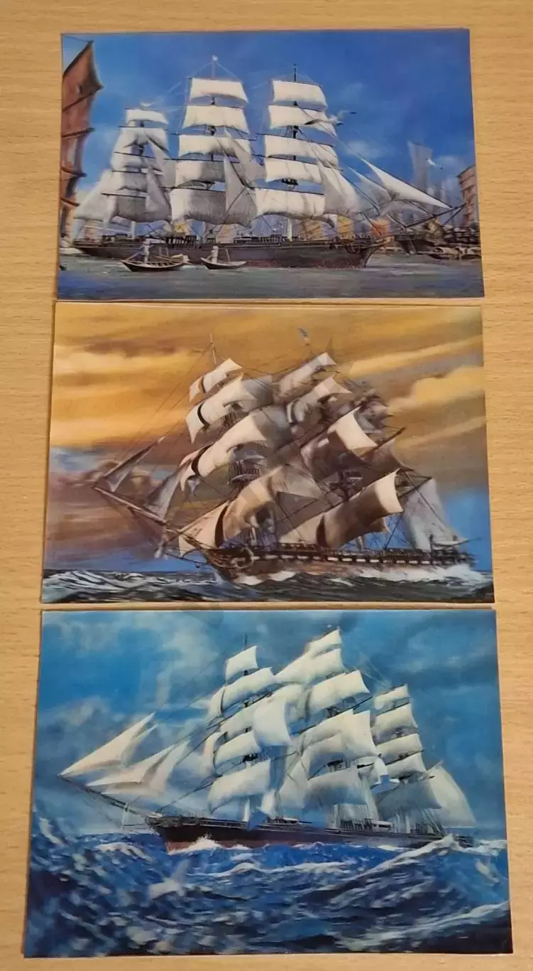 Открытки 3 D TOPPAN Japan 1960-70 гг парусники