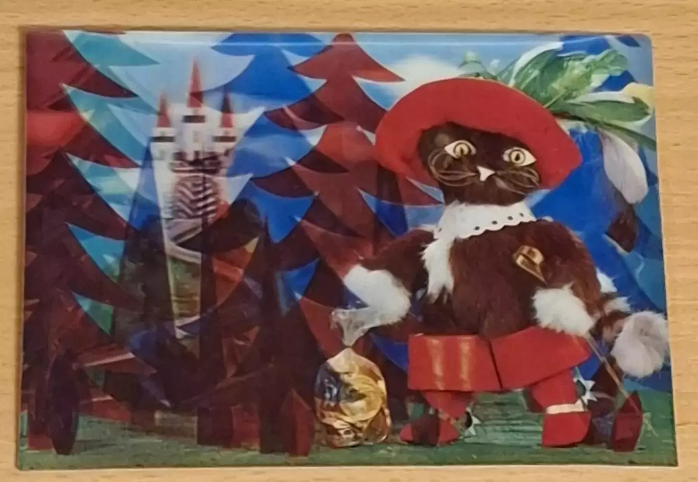 Открытка 3 D TOPPAN Japan 1960-70 гг КОТ В САПОГАХ серия PK-31 2