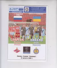 Спартак Москва Россия - Динамо Киев Украина 2008 кубок ЛЧ УЕФА