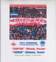 Спартак Москва Россия - Слован Чехия 2006 кубок УЕФА