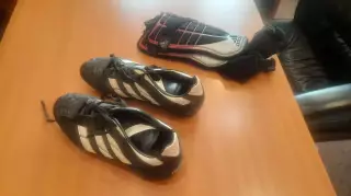 винтажные бутсы Adidas начало 1990 + щитки