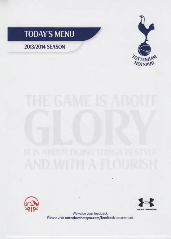 Меню! Тоттенхэм Хотспур - Днепр Украина 2014 кубок Лига Европы