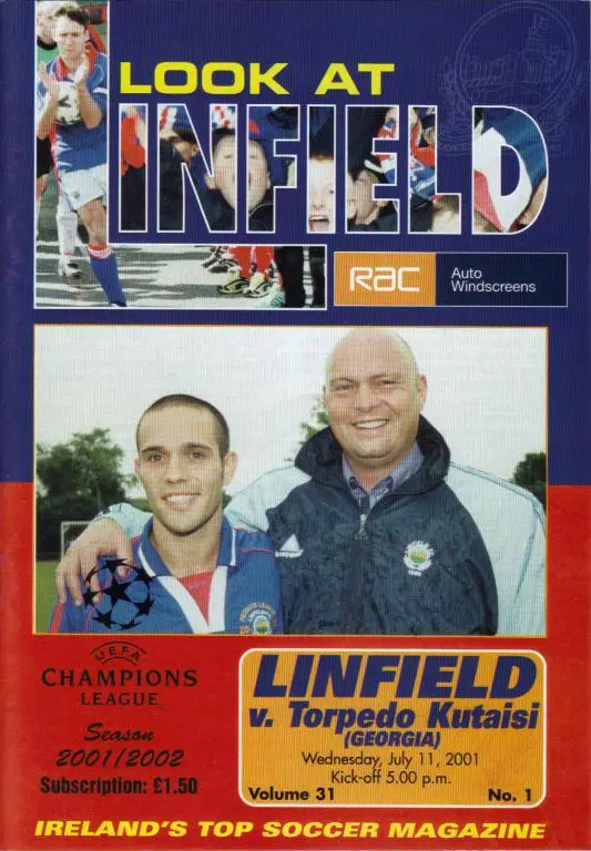 Линфилд Северная Ирландия - Торпедо Кутаиси Грузия 2001 кубок Лига Чемпионов