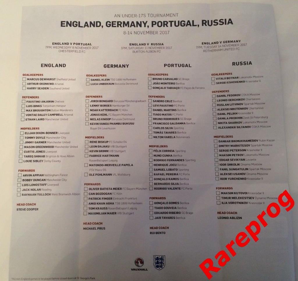турнир Англия юноши 2017 - Россия Германия Португалия 2